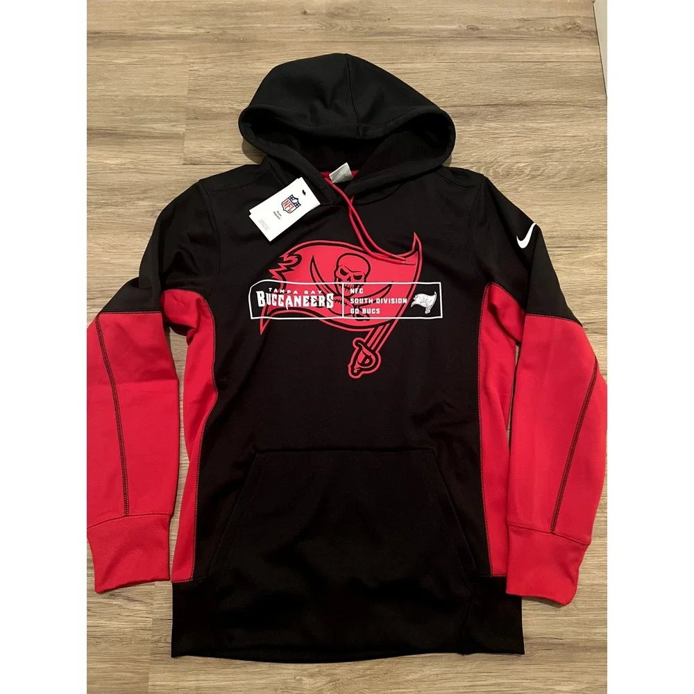 New Nike Men's Tampa Bay‎ Buccaneers Overlap Club Pullover Hoodie Small NFL Dri